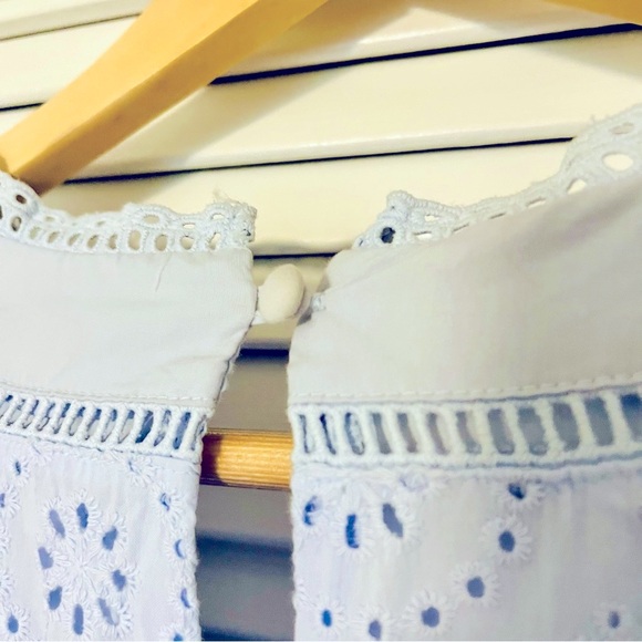 Banana Republic Light Blue Eyelet Long Sleeve Dress - Picture 10 of 13